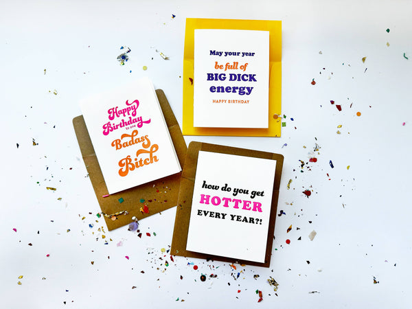 Steel Petal Press - Hotter Birthday - Letterpress Birthday Card