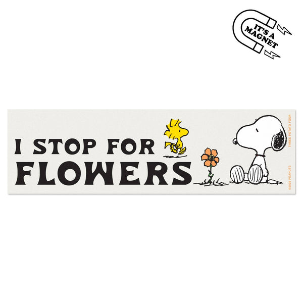 Three Potato Four - 3P4 x Peanuts® - Snoopy Stop For Flowers Bumper Magnet