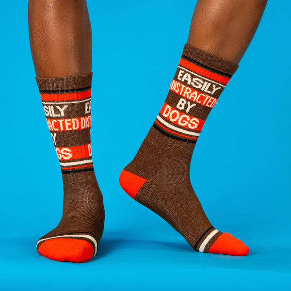 Gumball Poodle - Easily Distracted By Dogs Gym Crew Socks