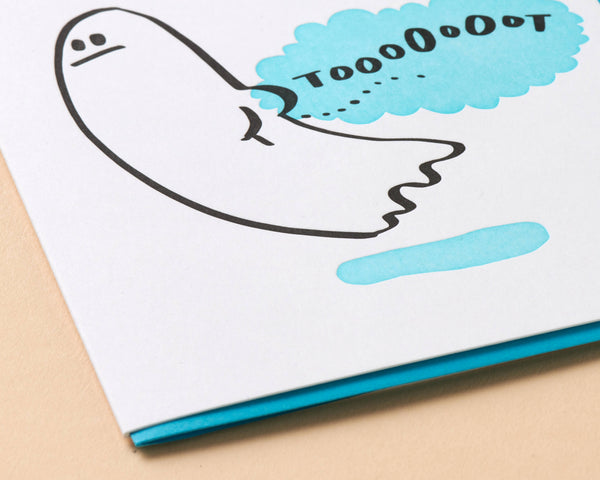 And Here We Are - Letterpress Everyday Card—Tootin' Ghost