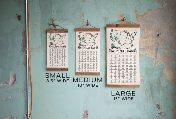 Unfinished Art Studio - National Park Map Checklist With Pen, Hiker Gift, USA