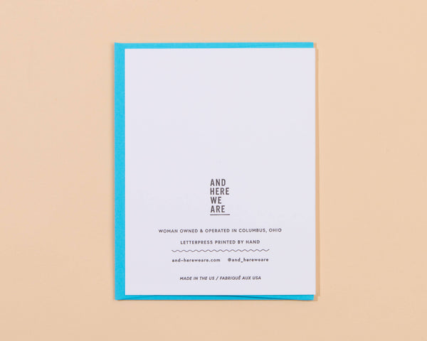 And Here We Are - Letterpress Everyday Card—Tootin' Ghost