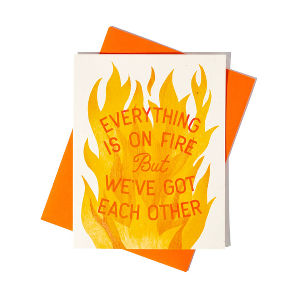 Bromstad Printing Co. - Everything Is On Fire - Risograph Greeting Card