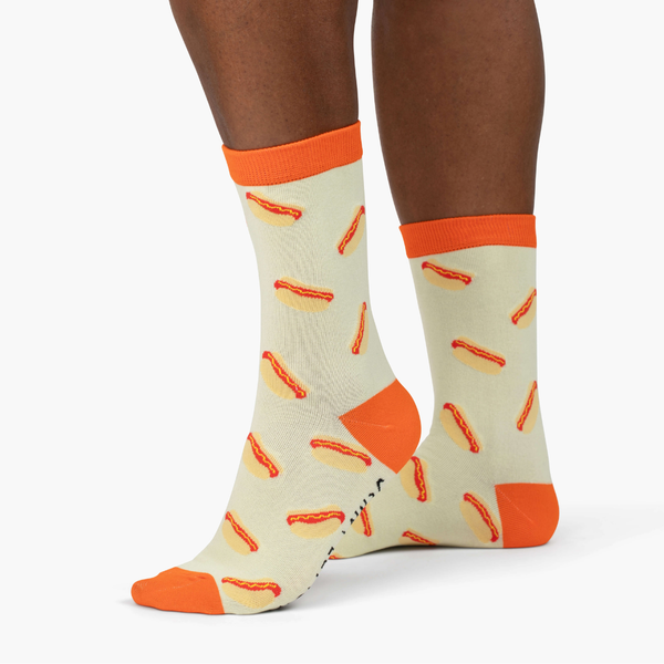 Jenny Lemons - Red Colorblock Hot Dog Crew Socks