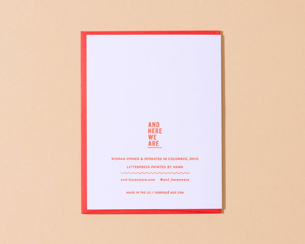 And Here We Are - Vintage Valentine's Day Doily Letterpress Greeting Card- Made in USA