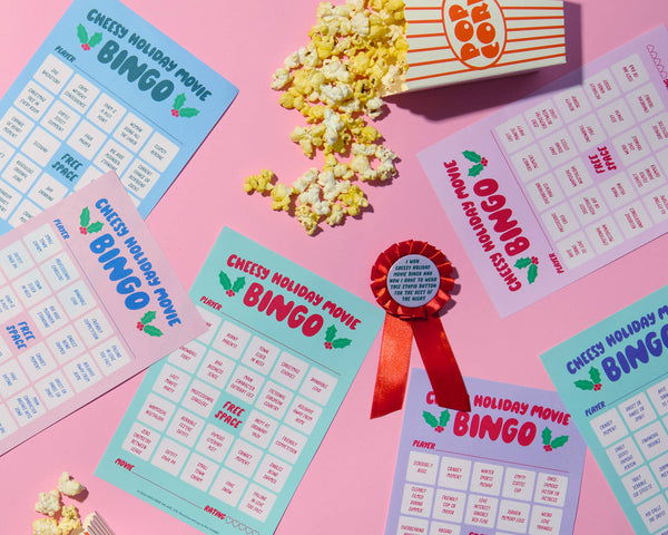 And Here We Are - Cheesy Movie Bingo - Cheesy Holiday - Stocking stuffer, Holiday, Gift Guide