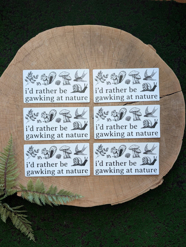 ilikesara | art + goods - Sticker | i'd rather be gawking at nature - waterproof uv-resistant vinyl woodland forest decal