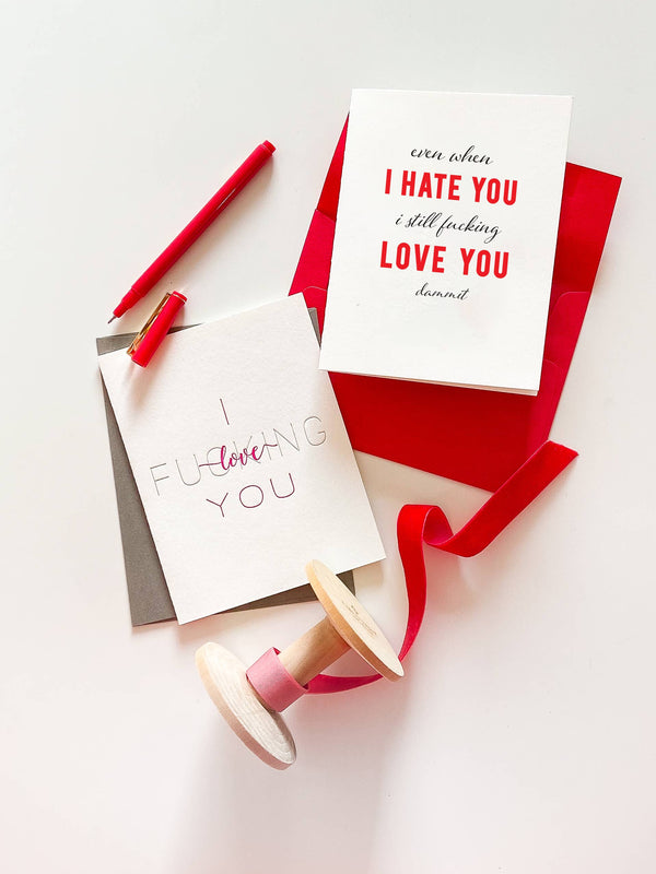 Steel Petal Press - Fucking Love - Letterpress Love Anniversary Valentine Day Card