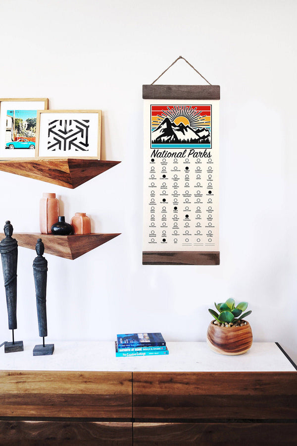 Unfinished Art Studio - National Park Checklist With Pen , National Park Gift, Hiker