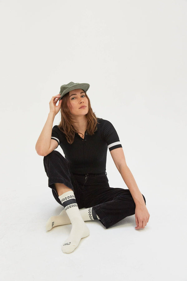 Weld Mfg. - Checkerboard Striped Crew Socks