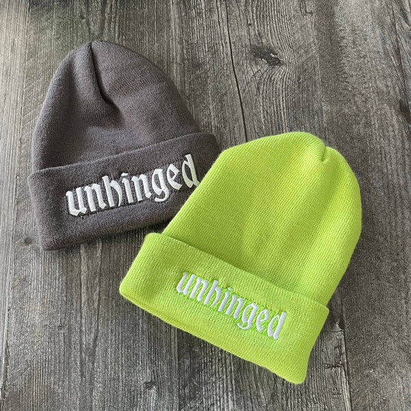 The Silver Spider - Unhinged knit beanie Winter hat Made in America usa charcoal