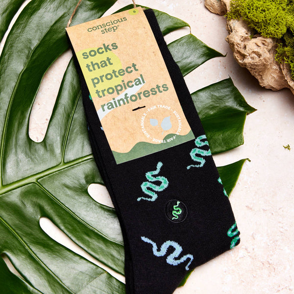 Conscious Step - Socks that Protect Tropical Rainforests (Slithering Snakes)