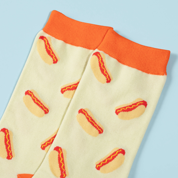 Jenny Lemons - Red Colorblock Hot Dog Crew Socks