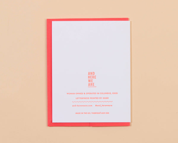 And Here We Are - Butter Together Love Letterpress Card - Foodie Valentine- Made in USA