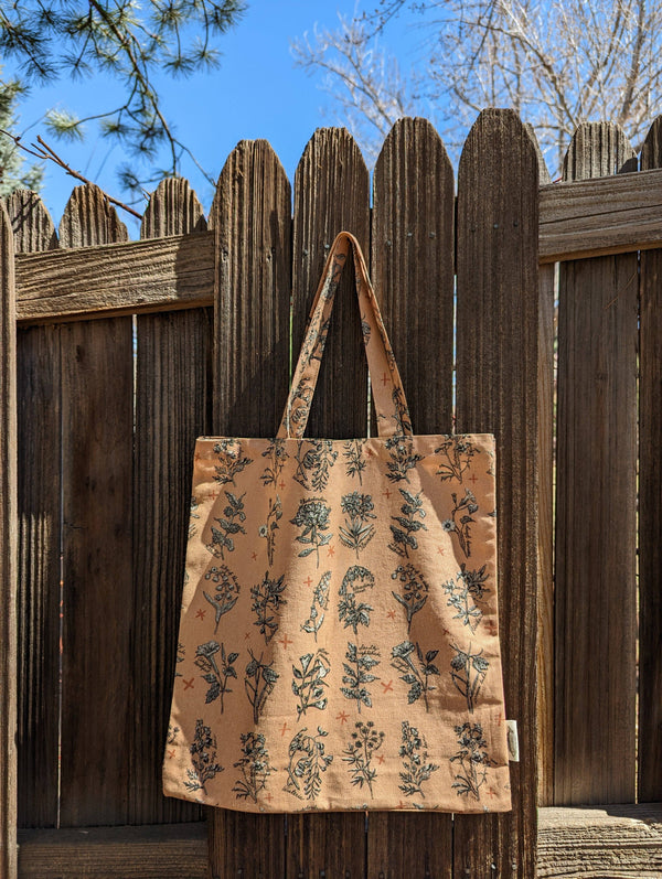 ilikesara | art + goods - Tote bag | fatal florals - pink poisonous flower canvas screenprinted tote