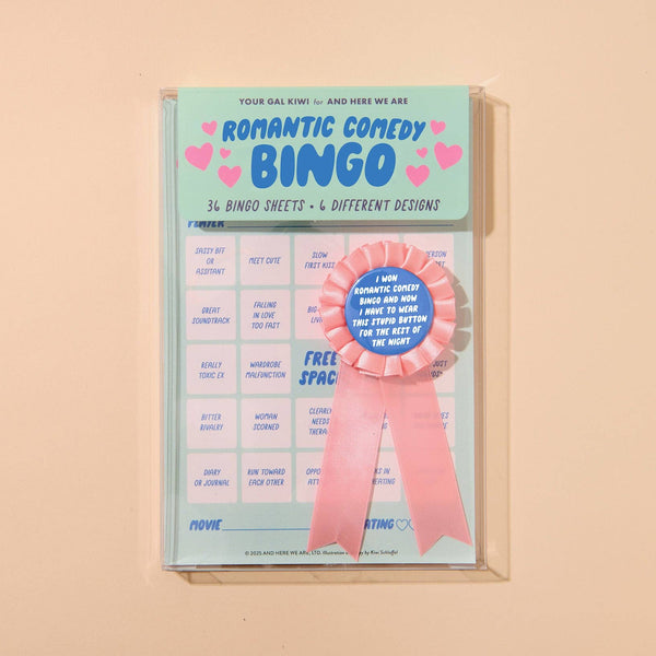 And Here We Are - Rom-Com Cheesy Movie Night Bingo -  - Stocking stuffer, Holiday, Gift Guide