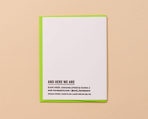And Here We Are - Letterpress Father's Day Card—Farter’s Day (Dad Joke, Funny)