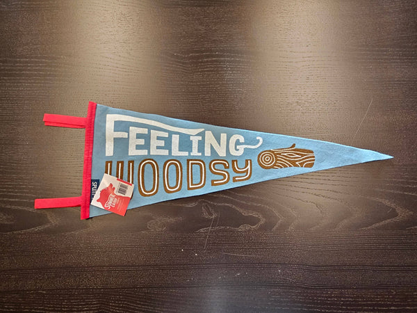 Gibbs Smith - Feeling Woodsy: large pennant, Vintage-styled Screen Print