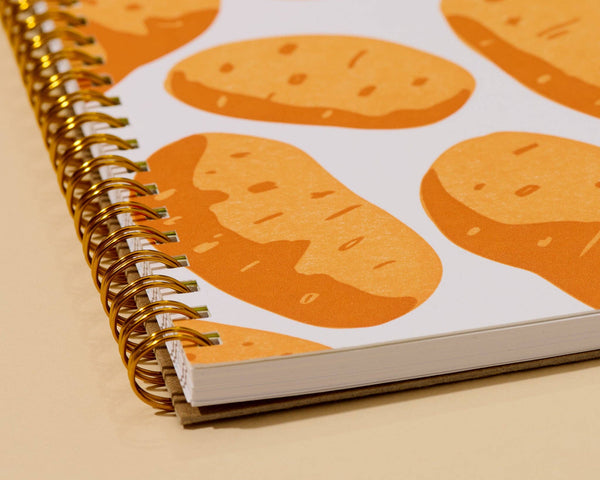 And Here We Are - Letterpress A5 Lined Spiral Notebook—Potato