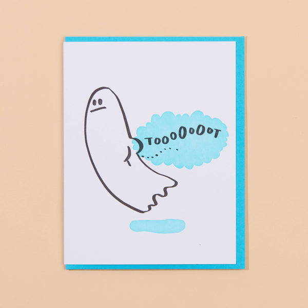 And Here We Are - Letterpress Everyday Card—Tootin' Ghost