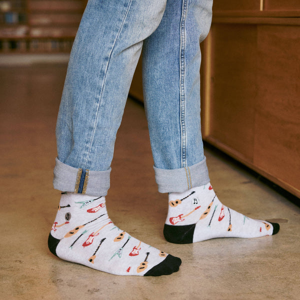 Conscious Step - Socks that Support Music (Gray Guitars)