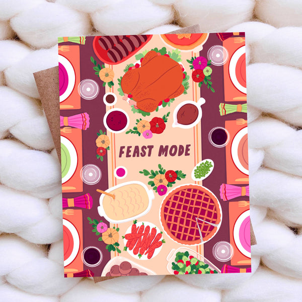 Feast Mode Funny Holiday Card