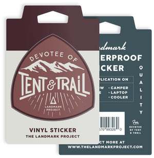 Devotee of Tent & Trail Sticker Sticker The Landmark Project 