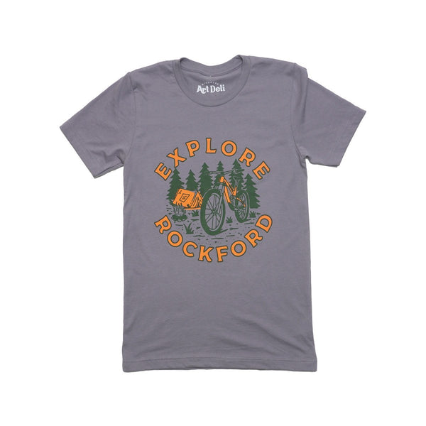 Explore Rockford Bike T-shirt Rockford Art Deli 