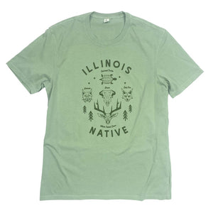 Illinois Native Tee T-shirt Allmade XS Lichen Green 