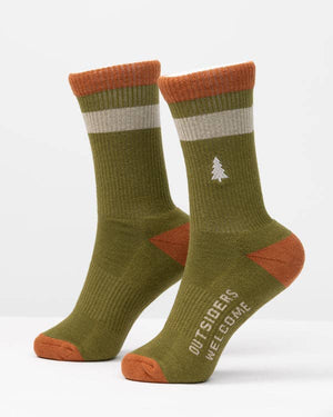 Landmark Project Out-of-Doors Club Socks: Olive The Landmark Project 