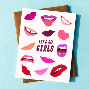 Lips Bachelorette / Bridal Party Card Cards Top Hat and Monocle 