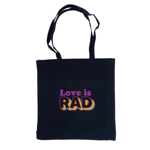 Love Is Rad Tote Bag Tote GOEX Black 
