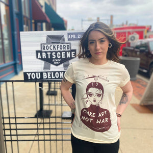 Make Art Not War: RAAC Action Grant T-Shirt v2 T-shirt Bella + Canvas 