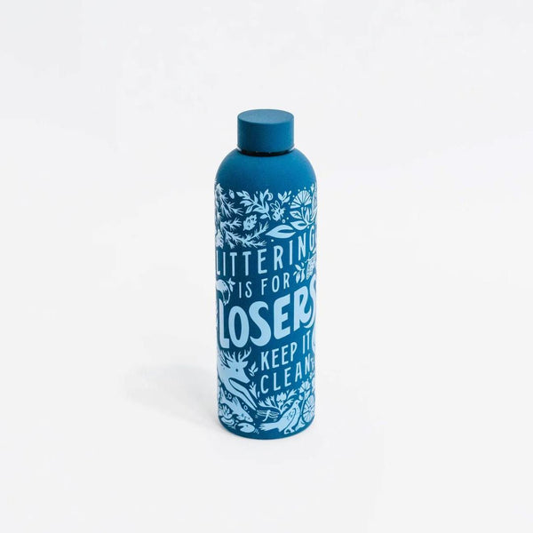 Montana Scene Water Bottle: Littering Drinkware The Montana Scene Blue 