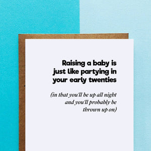 New Baby Card: Just Like Partying Cards Top Hat and Monocle 