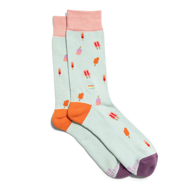 Organic Socks that Save LGBTQ Lives Popsicles Socks Conscious Step Small 