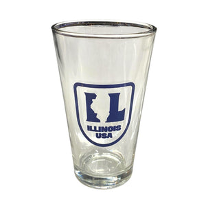 Pint Glass Drinkware Rockford Art Deli IL USA Navy 