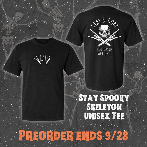*PREORDER* Stay Spooky Skeleton Tee T-shirt Comfort Colors S Black 