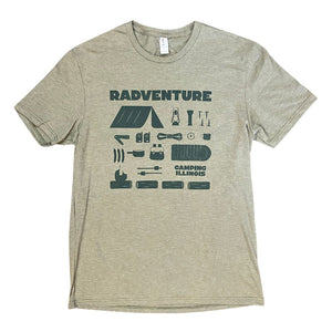 Radventure Camping Illinois T-shirt Allmade XS Olive You 