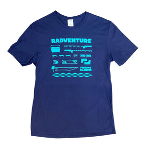 Radventure Fishing Illinois T-shirt Allmade XS Night Sky Navy 