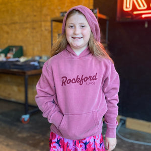 Rockford IL Script Kids Hoodie Hoodie Independent Trading 