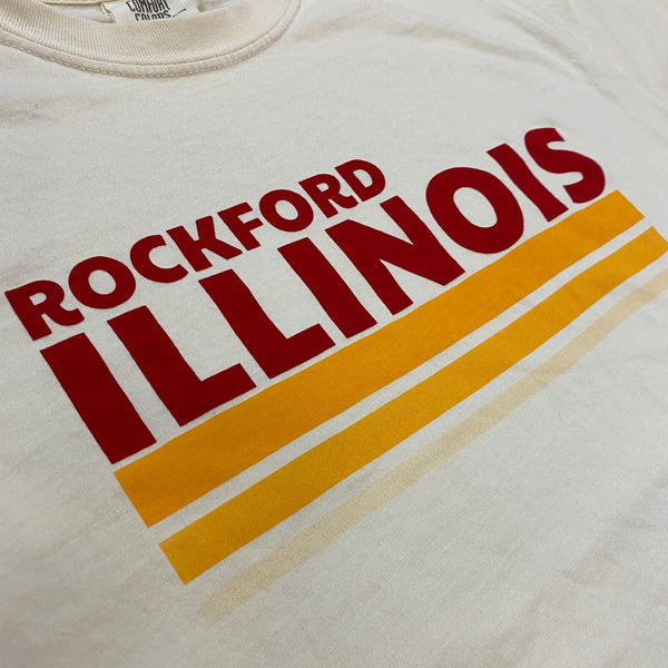 Rockford Illinois Stripes T-Shirt T-shirt Comfort Colors 