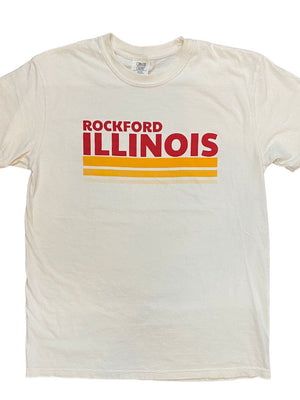 Rockford Illinois Stripes T-Shirt T-shirt Comfort Colors S Natural 