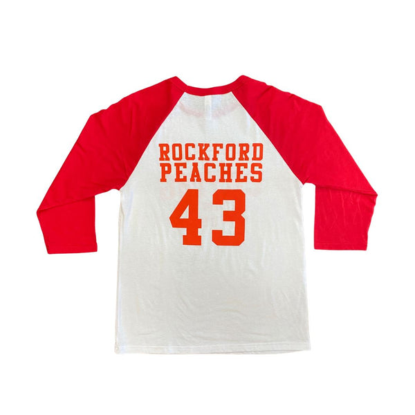 Rockford Peaches No Crying Baseball Jersey T-Shirt Rockford Art Deli 
