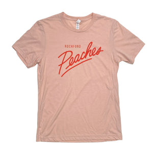 Rockford Peaches Script: Peach T-Shirt T-shirt Bella + Canvas S Peach 
