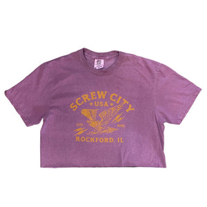 Screw City Cropped T-Shirt Crop Comfort Colors S Berry 
