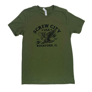 Screw City Olive Tee T-shirt Bella + Canvas S Olive 